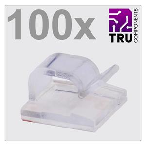 TRU COMPONENTS T24CA019 Kabelclip Zelfklevend TC-12888432 Bundel-Ø (bereik) 1 tot 7 mm Transparant 100 stuk(s)