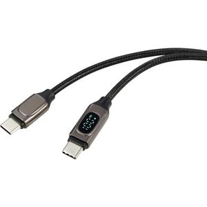 Renkforce USB-kabel USB 2.0 USB-C stekker 1.00 m Aluminium (metallic) Afscherming gevlochten, Aluminium-stekker RF-6249318