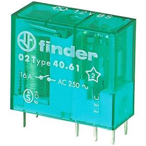 Finder 40.61.6.012.4000 Printrelais 12 V/AC, 12 V/DC 16 A 1x wisselcontact 1 stuk(s)