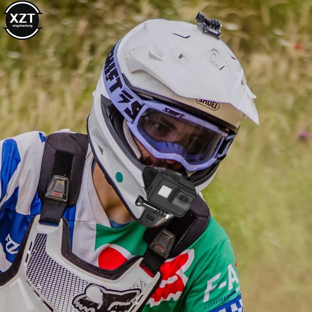 JOHO - CarGear Motorhelm kinband houder met telefoonclip compatibel voor GoPro Hero 5/6/7 Action Sport Camera Full Face houder