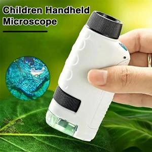 Draagbare kindermicroscoop 60X-120X zoomvergroting Heldere lenzen Werkt op batterijen Peuters Buiten Handheld Biologische microscoop Wetenschap Educatief blauw