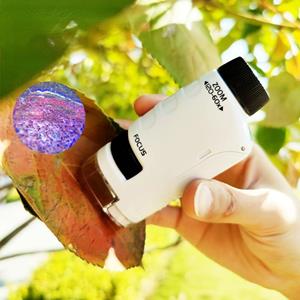 Handmicroscoopset LED-licht 60X-120X Home School Biologische Wetenschap Educatief speelgoed One Size zebra