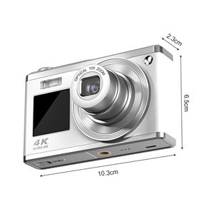 Andoer 2,88-inch draagbare digitale camera Compactcamera 60MP 4K Ultra HD 16X Zoom Autofocus zilver