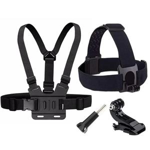 Likeit8888 Borsthoofdriem voor GoPro Hero 12 11 10 9 8 Action Camera Xiaomi Yi 4K Sjcam Sj4000 Insta360 Accessoires met J-haakbevestiging