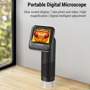 Draagbare digitale microscoop 2 inch LCD-scherm 400X zakmicroscoop elektronische vergrootglascamera zwart