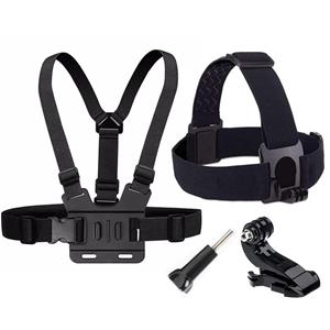 Freedom Outdoors Borsthoofdriem voor GoPro Hero 11 10 9 8 7 Action Camera Xiaomi Yi 4K Sjcam Sj4000 Insta360 Accessoires met J-haakbevestiging