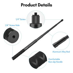 Andoer motorfiets onzichtbare selfie stick stuurhouder 28 cm-115 cm verstelbare lengte zwart
