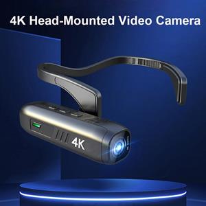 Honor Electronics 4K 30FPS Op het hoofd gemonteerde camera Draagbare WiFi-videocamera Camcorder Webcam 120 graden Groothoeklens zwart