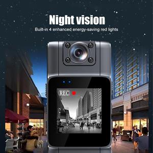 Honor Electronics 4K UHD mini-bodycamera met audio- en video-opname 150 graden groothoek 180 graden lens draaibaar 7 uur support wifi connection zwart