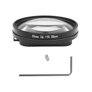Andoer 58mm Macro Lens 10x Vergroting Close Up Lens voor GoPro Hero 7 Zwart 6 5 Zwart Waterdichte Behuizing zwart