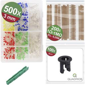 Quadrios 24O195 LED-assortiment Rood, Groen, Geel, Blauw, Wit 20 mA 3 V