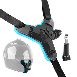 Andoer Full Face Helm Kinbevestiging Kaakhouder Motorhelmriem voor Go Pro