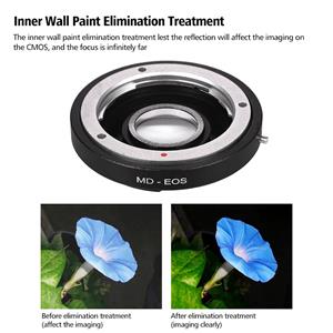 Andoer MD-EOS lensvattingadapterring met corrigerende lens voor Minolta MD-lens geschikt voor Canon EOS EF