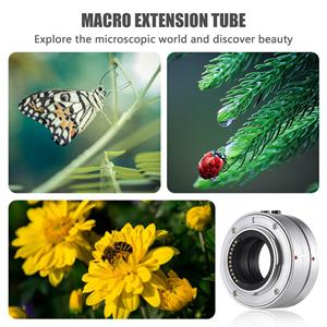Andoer FOTGA Macro-verlengbuisringset 10 mm + 16 mm autofocus, verstelbaar diafragma, vervanging voor rood