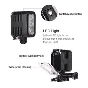 Andoer 30m waterdichte led-videolamp duiklamp 5500-6000k voor Go Pro Hero 7 6 5