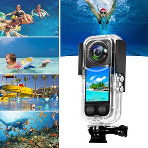 Andoer Panoramische camera Duikbehuizing Waterdichte behuizing Duikbehuizing Onderwater 40M Vervanging voor Insta360 transparant
