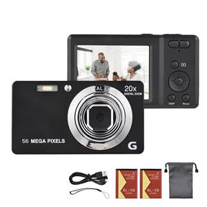 Honor Electronics 2,7-inch TFT draagbare digitale camera 56MP 4K Ultra HD 20X zoom Autofocus Zelfontspanner Gezichtsdetectie zwart