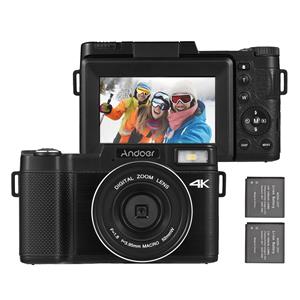 Honor Electronics Andoer draagbare digitale camera met 3,0-inch TFT draaibaar scherm 48MP 4K Ultra HD 16X zoomondersteuning zwart