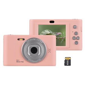Honor Electronics 1080P digitale camera Digitale videocamera 50MP foto dubbele lens 2,4 inch scherm 8x digitale zoom roze
