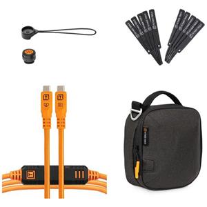 Tether Tools TetherTools Starter Tethering Kit Optima 10G 15' (4.6m) Straight to Straight, High-Visibility Orange