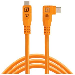 Tether Tools TetherTools TetherPro Optima 10G USB-C 10' (3m) Straight to Right, High-Visibility Orange