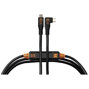 Tether Tools TetherTools TetherPro Optima 10G USB-C 15' (4.6m) Straight to Right, Non-Reflective Black