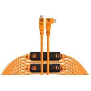 Tether Tools TetherTools TetherPro Optima 10G USB-C 31' (9.4m) Straight to Right, High-Visibility Orange
