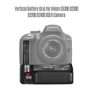 Andoer Verticale batterijgreephouder voor Nikon D5300 D3300 D3200 D3100 DSLR-camera EN-EL 14 batterijaangedreven zwart
