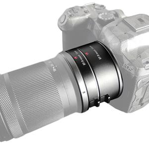 Andoer Automatische verlengbuizen 12 mm + 24 mm R-mount macrobuizensets Lichtgewicht compatibel met Canon zwart