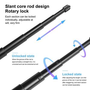 Andoer Motorfiets Selfie Stick Stuurhouder Camerabeugel 27,9 cm - 113,5 cm Verstelbare lengte met zwart