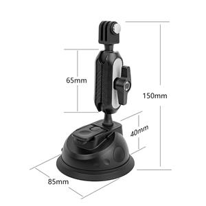 Andoer Telefoonhouder met zuignap Zuignaphouder met dubbele 360 ​​graden draaibare sportcamera-adapter met kogelkop with phone clip and adapter zwart
