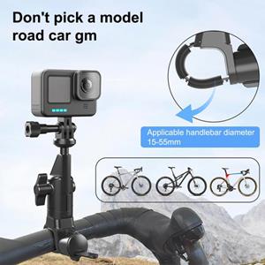 Teenwei Fietsstuur Actiecamerahouder voor Insta 360 X2 X3 X4 360 graden draaibare motorfietsfietsstuurgreep Sportcamerahouder zwart