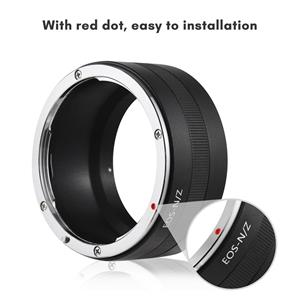 Andoer Handleiding Lens Mount Adapter Ring Aluminiumlegering voor Canon EF Mount Lens voor Nikon Z5/Z6/Z7/Z50 Z-Mount zwart