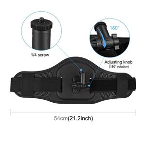 Andoer PULUZ heupriembevestiging + verstelbare selfiestick vervanging voor GoPro Hero 11/10/9/8/OSMO zwart