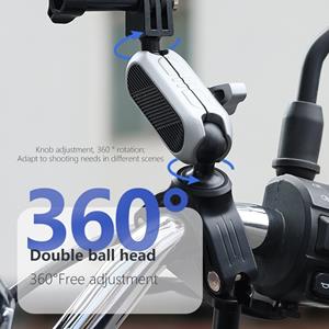 Andoer PULUZ PU862 Camera Mount Klem Mount Fietsstuur Adapter Mount Aluminiumlegering met Dual zilver