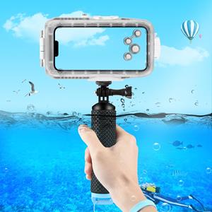 Andoer PULUZ PU868B Drijvende handgreep Waterdichte selfiestick met 1/4 inch adapter en polsband blauw