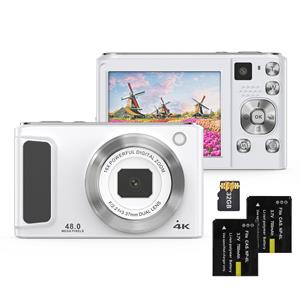 Honor Electronics 4K Digitale Camera Digitale Videocamera 48MP Dubbele Lens 2.8 Inch IPS Scherm Autofocus 16X Digitaal with 1 Battery zwart