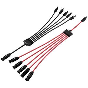 TRU COMPONENTS TC-12195668 1x MC 4 verdeler Y-stekker op zonne-energie stekker op 5x bus + bus op 5x stekker 1000 V DC 30 A Zwart, Rood 2 stuk(s)