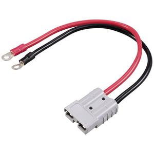 TRU COMPONENTS TC-12195688 Hoge stroomsterktes batterijconnector op ringoog 600 V 50 A Zwart, Rood 1 stuk(s)