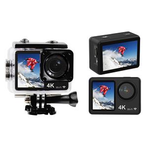 Honor Electronics 4K 30FPS Action Camera 16MP WiFi Sportcamera 160 graden Groothoeklens Dubbel scherm 30M/98ft Waterdicht zwart