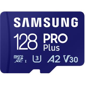 Samsung Pro Plus microSDXC 128GB + USB-adapter Micro SD-kaart Blauw