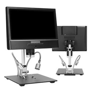 Professionele digitale microscoop 1080P 10 inch LCD-scherm 4X digitale zoomvergroting Solderen EU Plug veelkleurig