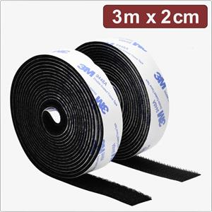 Quadrios 24CA320 Klittenband Om vast te plakken Haak- en lusdeel (l x b) 3 m x 2 cm Zwart 3 m