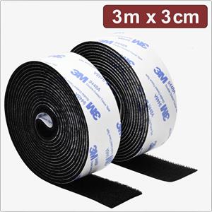 Quadrios 24CA321 Klittenband Om vast te plakken Haak- en lusdeel (l x b) 3 m x 3 cm Zwart 3 m