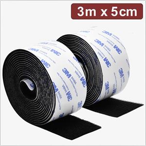 Quadrios 24CA322 Klittenband Om vast te plakken Haak- en lusdeel (l x b) 3 m x 5 cm Zwart 3 m