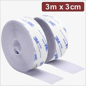 Quadrios 24CA324 Klittenband Om vast te plakken Haak- en lusdeel (l x b) 3 m x 3 cm Wit 3 m