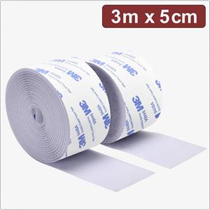 Quadrios 24CA325 Klittenband Om vast te plakken Haak- en lusdeel (l x b) 3 m x 5 cm Wit 3 m