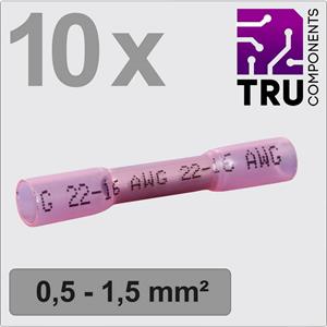 TRU COMPONENTS TC-13448492 Stootverbinder Met krimpkous 0.5 mm² 1.5 mm² Volledig geïsoleerd Rood 10 stuk(s)