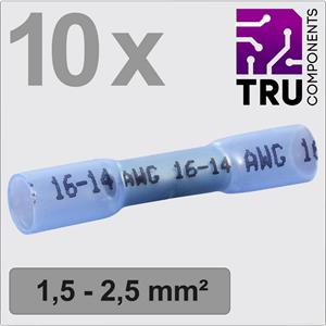 TRU COMPONENTS TC-13448496 Stootverbinder Met krimpkous 1.5 mm² 2.5 mm² Volledig geïsoleerd Blauw 10 stuk(s)