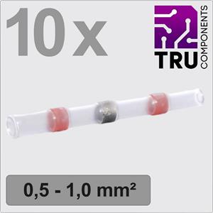 TRU COMPONENTS TC-13448512 Stootverbinder Met krimpkous 0.5 mm² 1.0 mm² Volledig geïsoleerd Rood 10 stuk(s)